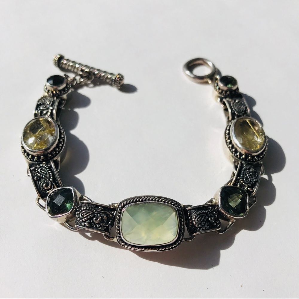 Lori Bonn Amber Peridot Gemstone Bracelet
